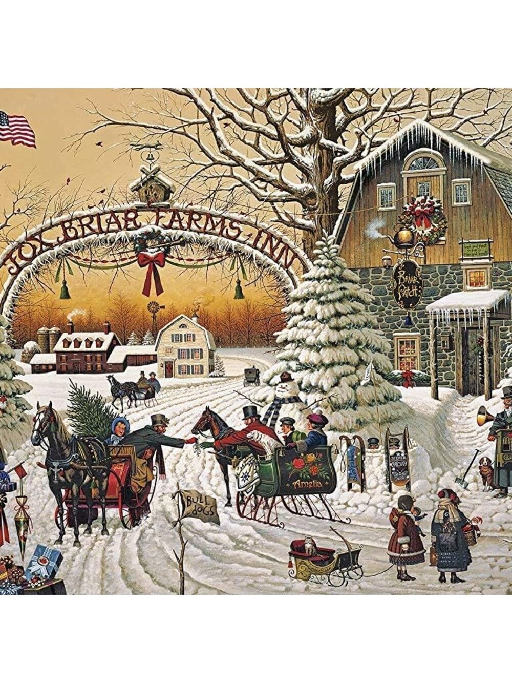 A Christmas Greeting - Charles Wysocki - 1000 Piece Holiday Jigsaw Puzzle Colo - Picture 2 of 5